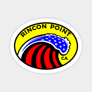 Rincon Point California Surfing Surf Patriotic Wave Sticker